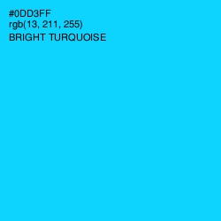 #0DD3FF - Bright Turquoise Color Image